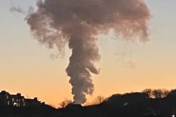 Pictures showed a white cloud in a mushroom shape above Heysham 2 nuclear power station near Morecambe on Wednesday (January 15)