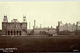 Before the days of the Royal Preston Hospital, patients attended the Royal Infirmary, Deepdale, Preston, opened in 1869. The hospital closed in 1990. This postcard, by G Cross, comes courtesy of Preston Digital Archive