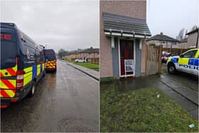 Three people have been arrested after suspected Class A and B drugs were seized in Lancaster