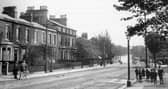 Looking south from the Withy Trees down Garstang Road. The houses on the left form Park Terrace, part of the Freehold Park estate built in the second half of the nineteenth century