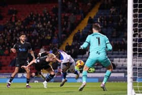 Makhtar Gueye of Blackburn Rovers scores 
