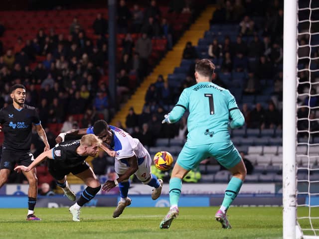Makhtar Gueye of Blackburn Rovers scores 