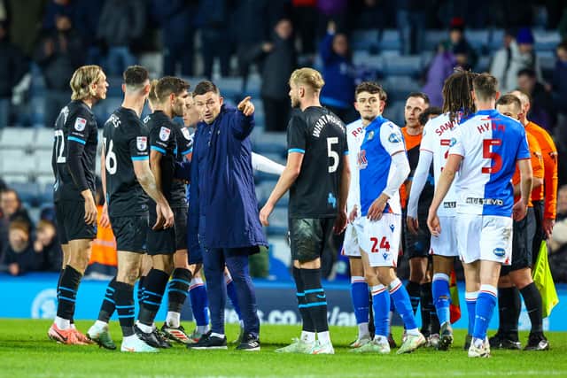 Preston North End manager Paul Heckingbottom tells his players to leave the referee alone