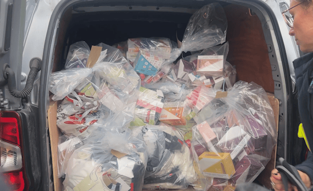 A van full of seized goods