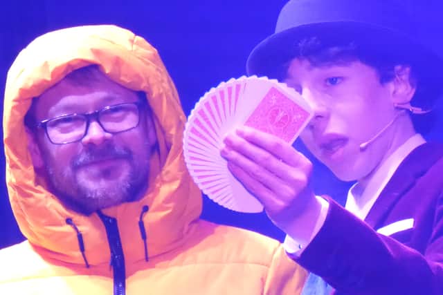 Cillian O Connor performs a card trick at Showzam!