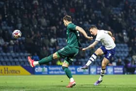 Preston North End's Emil Riis scores 