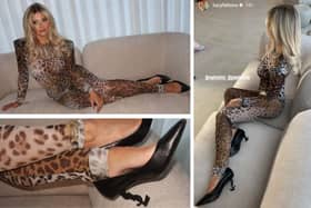 Blackpool Coronation Street star Lucy Fallon has shared some seductive images of herself in a leapord print catsuit. Credit: @lucyfallonx on Instagram