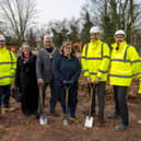 The Mayor and Mayoress of West Lancashire, Councillor Julian Finch and Mrs Mary Finch, together with Councillor Nicola Pryce-Roberts, lead members for Housing, as well as representatives from the Council's building company, Tawd Valley Developments, ceremonially break ground on Phase One of the Digmoor Revival, which is split into two phases and will see the building of 45 new affordable homes at Blythewood and Banksbarn in Skelmersdale, West Lancashire.