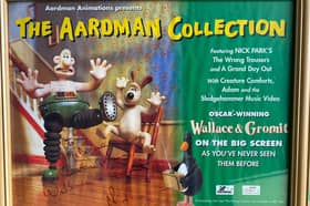 Mel Harrison's most prized possession - a poster signed by Nick Park. 