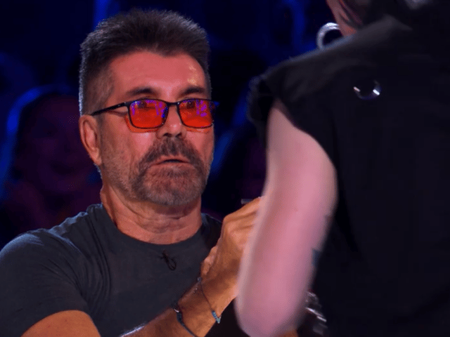 Simon Cowell was visibly shocked during Auzzy Blood's Britain's Got Talent performance.