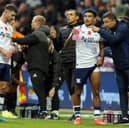 Preston North End manager Paul Heckingbottom issues instructions to Kaine Kesler-Hayden