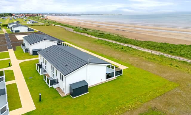 South Shore Holiday Park homes gazing out over the golden sands of Bridlington South Beach