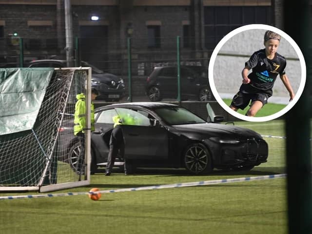 Police on the scene at Kendal Football Club after a car drove onto the pitch and killed 10-year-old Poppy Atkinson