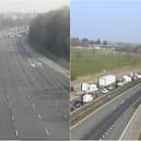 Heavy traffic was building on the M6 and M55 after a crash near Preston
