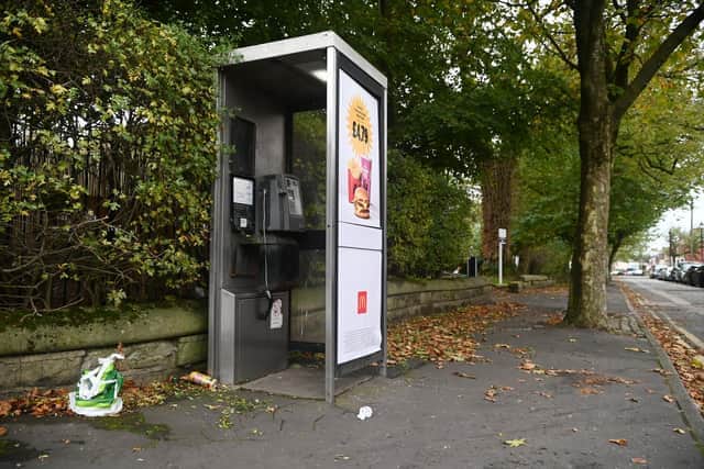 A problem payphone at the junction of East View and Meadow Street, which has attracted criminality