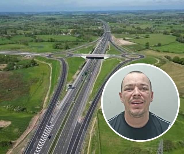 Jamie Cooper was being transported to Lancaster Magistrates Court in a GEOAmey prison van on the M55 close to Junctiom 2 this morning when he escaped