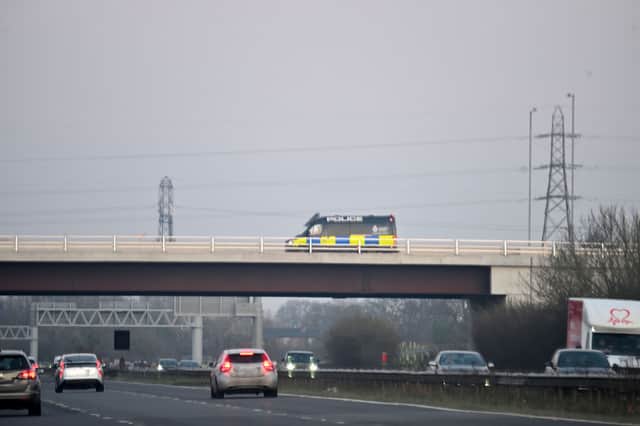 Police hunting Jamie Cooper who was being transported to Lancaster Magistrates Court in a GEOAmey prison van on the M55 close to Junctiom 2 this morning when he escaped