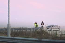 Police hunting Jamie Cooper who was being transported to Lancaster Magistrates Court in a GEOAmey prison van on the M55 close to Junctiom 2 this morning when he escaped