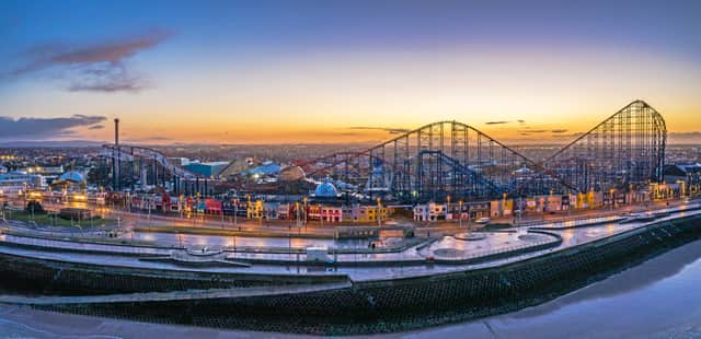 A view of Pleasure Beach Resort from the coast