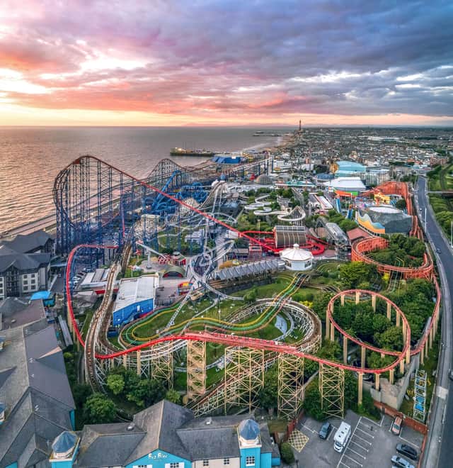 Blackpool Pleasure Beach Resort from the sky
