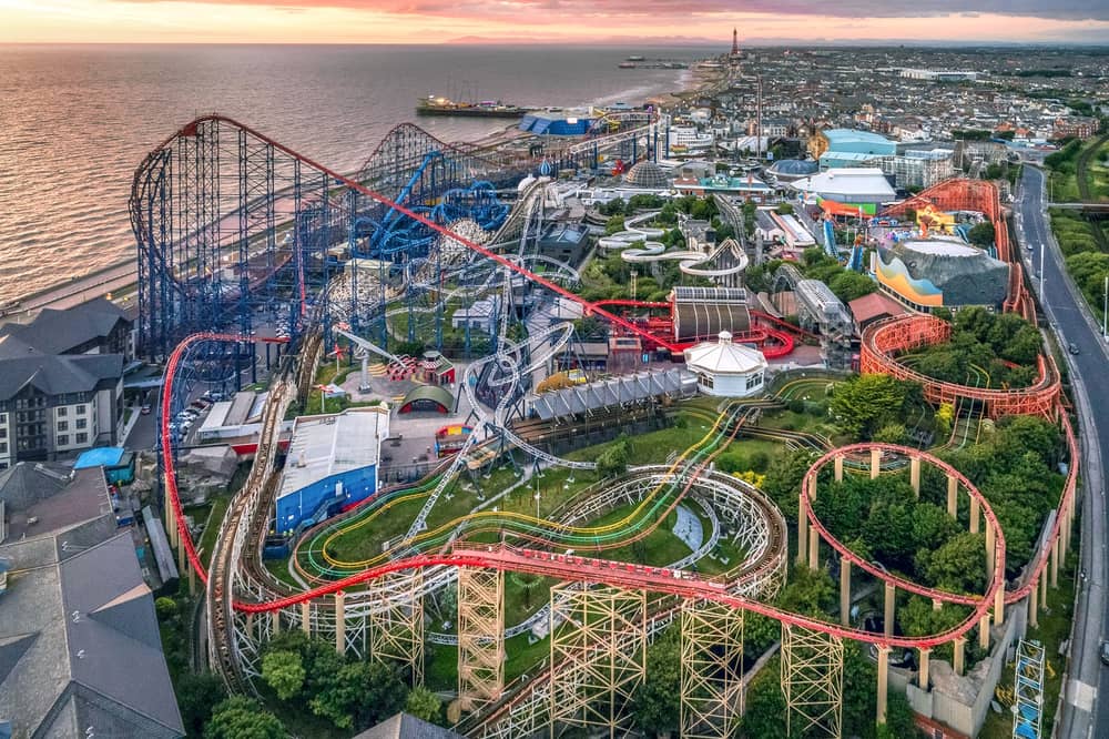 Blackpool Pleasure Beach Resort from the sky