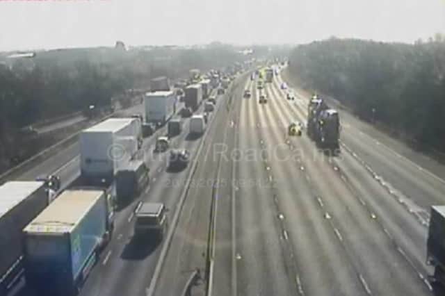 Congestion is also causing tailbacks onto the M55 eastbound with delays  of around 15 minutes between junction J1 and the M6