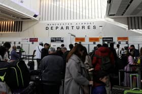 The scene at Manchester airport after the closure of Heathrow has thrown the country into travel chaos, March 21 2025.