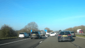 The scene of the crash on the M55 this morning
