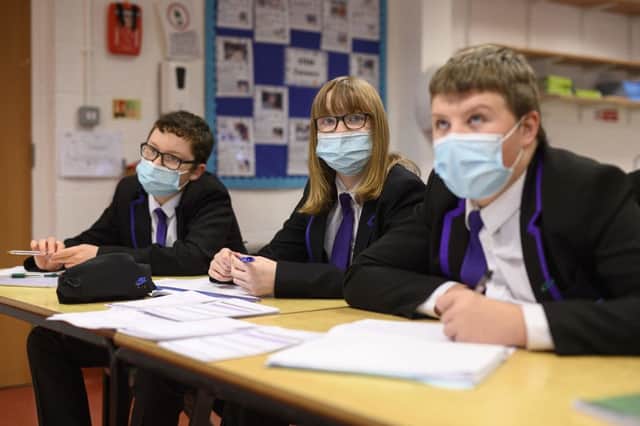 Year 10 students wearing face masks in class in 2022