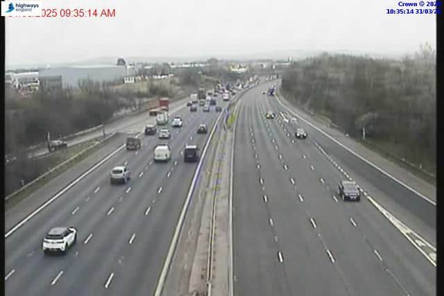 Junction 31 of the M6 is closed north bound due to reports of a dog on the motorway.