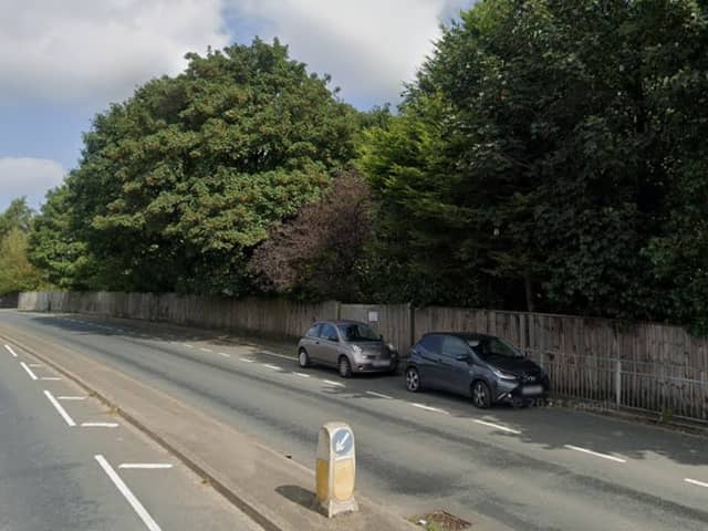 The proposal is for land behind the fence - sandwiched between the A6 and the railway line