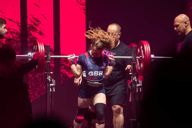Bobbie Butters on stage for a squat at Sheffield SBD at City Hall earlier this year. 