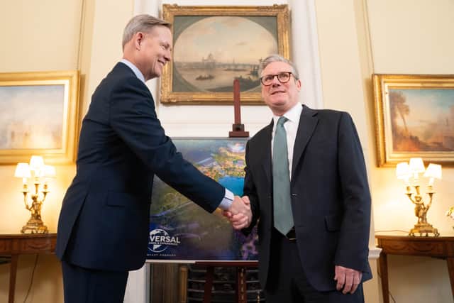 Prime Minister Sir Keir Starmer welcomes President of the Comcast Corporation, Mike Cavanagh, to Downing Street, London