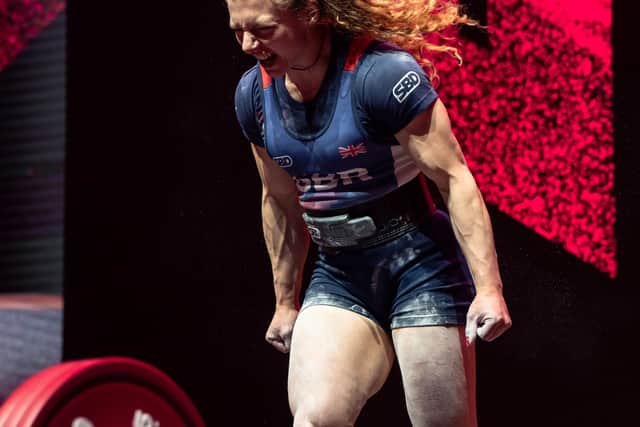 UCLAN lecturer Bobbie Butters prepares to deadlift at SBD Sheffield earlier this year.