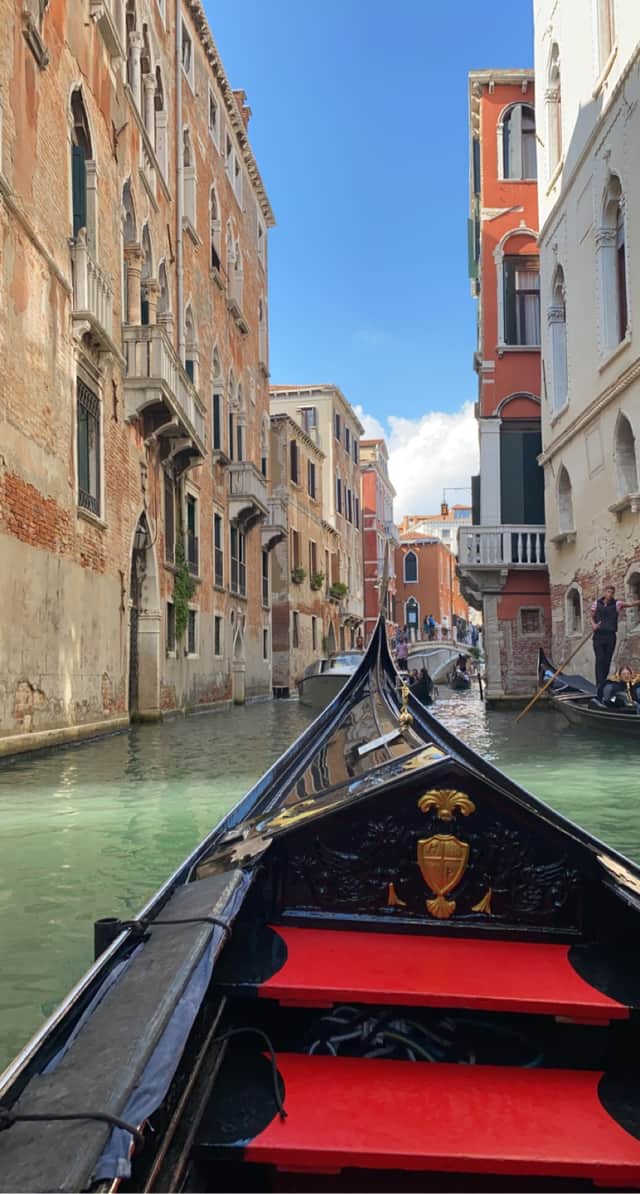 Venice canal boat photo