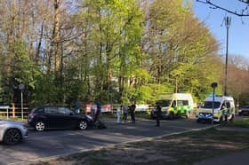 The scene of the crash at the junction of Langdale Road and Worden Lane, near Worden Park and Runshaw College, on Thursday afternoon (April 10)