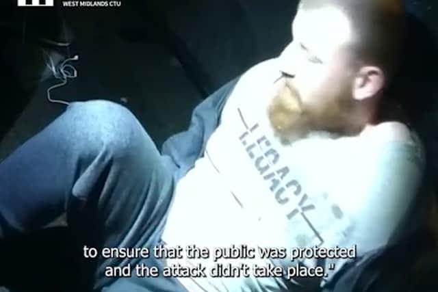 The arrest of Jason Savage. Chilling footage shows a Muslim convert who dubbed himself 'Lone Wolf' carrying out reconnaissance trips as he plotted terror attacks in Birmingham.