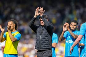 Preston North End manager Paul Heckingbottom applauds the fans at the final whistle 
