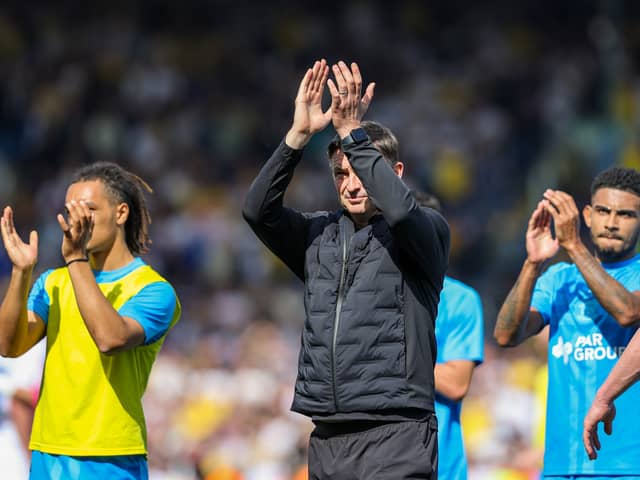Preston North End manager Paul Heckingbottom applauds the fans at the final whistle 