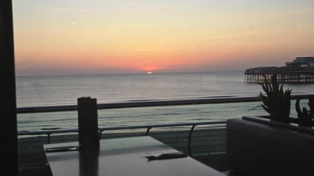 The sunset at the Beach House Blackpool's summer menu launch party