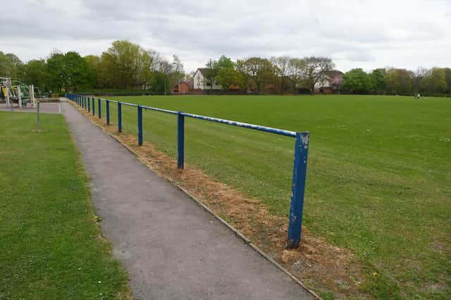 The paths around Tanterton Village Green  - coupled with the gaps in its fencing - make it easy for off-road bike riders to flee the police