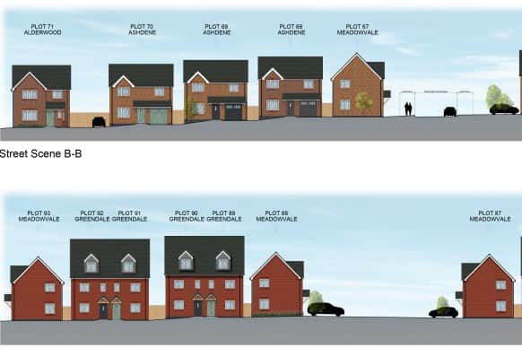 An idea of the street scenes at the Wain Homes development, Blackburn