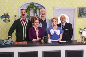 L-R: Danny Bayne, Mia Austen, John Cleese, Joanne Clifton, John Nicholas. 
