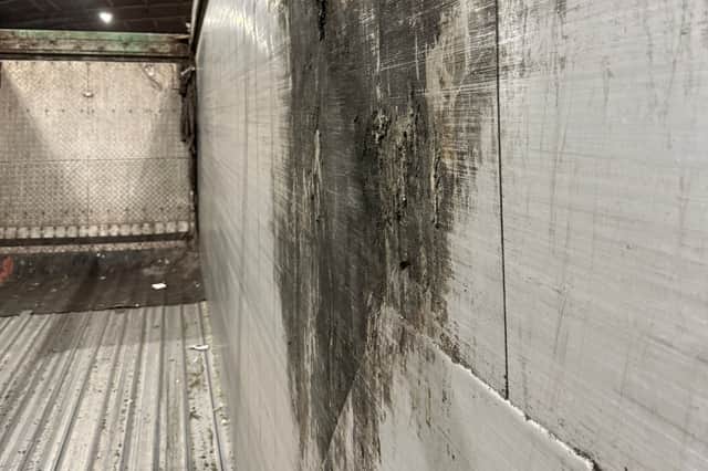Lancashire Fire Service responded promptly to make the load safe, but the fire caused significant damage to the trailer interior. 