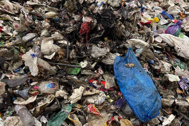 Fylde Council showed pictures of the aftermath of the recycling bin fire. 