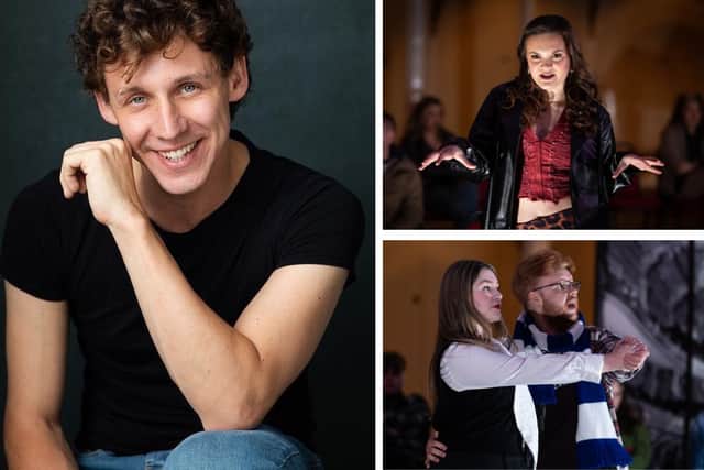 L: Blackpool born chroeographer Ashley Luke Lloyd. R: Two dancing scenes from  Rent in Concert.