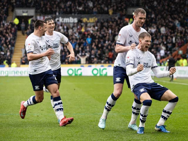 Preston North End's Lewis Gibson celebrates 
