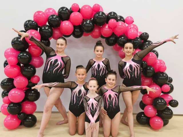 Pictured (left to right, back row): Emilee Lord, Ellie Howarth, Maggie Gaskell, (middle): Amber Bibby, Ella Maitland, (front): Ella Sutton from Flic Flac Gymnastics in Chorley who will all compete in Las Vegas. 
