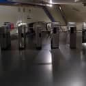 A metro station in Madrid in darkness.