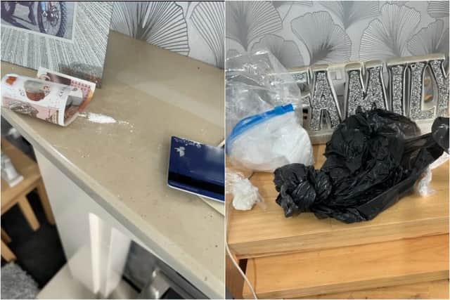 White powder - believed to be Class A drugs - was found during the raid